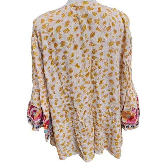 Savanna Jane Embroidered Boho Blouse Size 2X Hippie Loose Fit - Picture 5 of 8